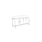 Buffet en Melamina Gris Oscuro y Blanco, 180x40x78 cm, Diseño Moderno y Duradero