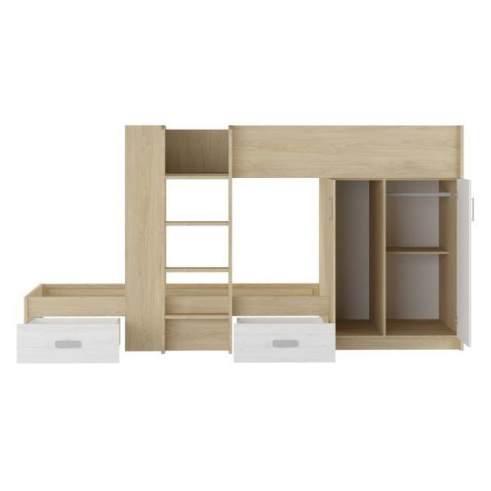 Litera - Cama Tren en Color Puccini Andersen - 99.6 cm x 278.5 cm x 150.6 cm | Alta Calidad y Resistencia