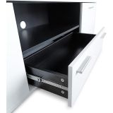 Meyvaser Mueble de salón y TV Composición para salón 200 Cm Color Blanco Gran Espacio Almacenamiento