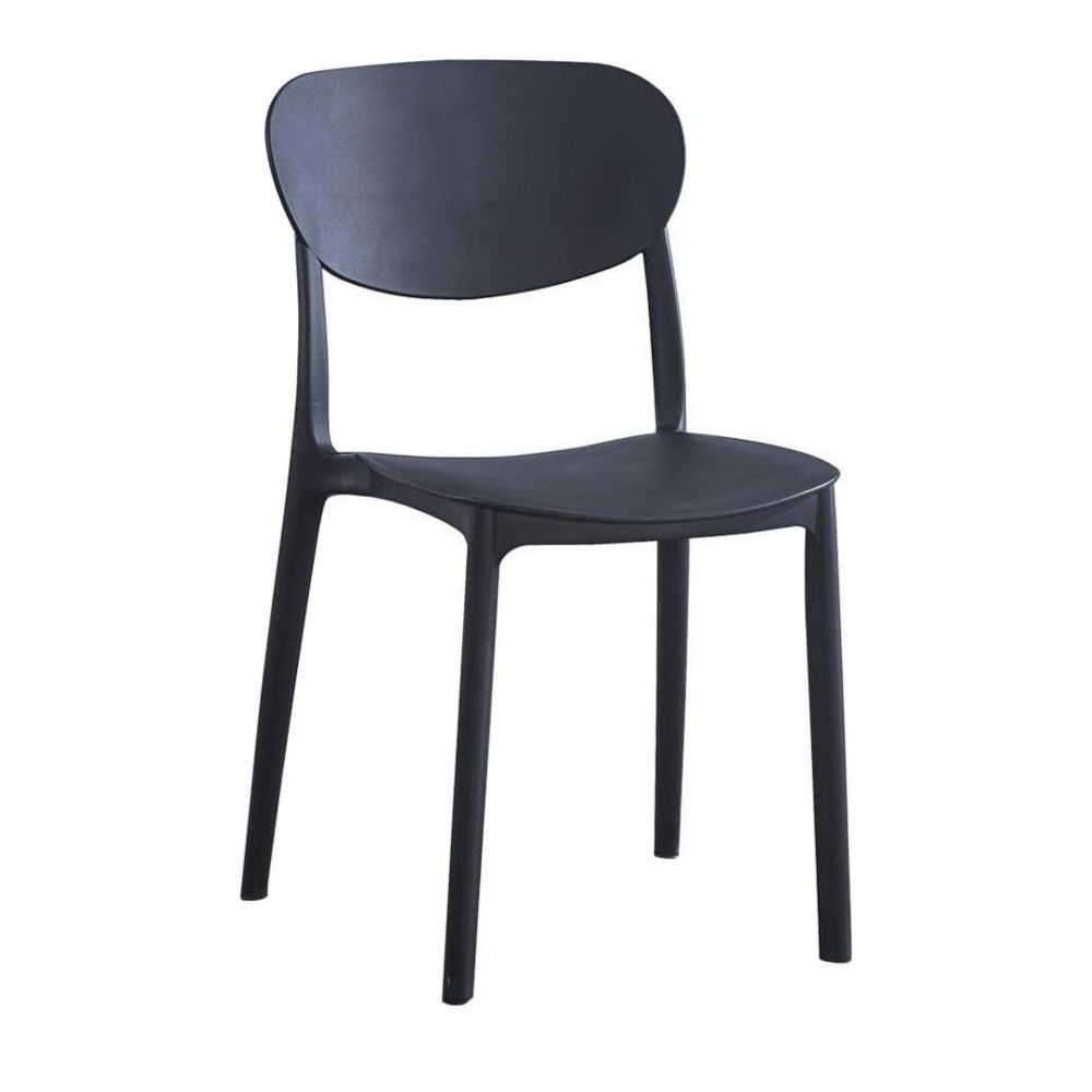 Pack 5 Sillas Cocina Color Negro de plastico Polipropileno, Silla de Comedor Medidas: 40 cm (Anc) x 55 cm (Lar) x 80 cm (Al)