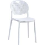 Pack 5 Sillas Cocina Color Blanco de plastico Polipropileno, Silla de Comedor Medidas: 40 cm (Anc) x 55 cm (Lar) x 80 cm (Al)