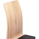 Pack 4 sillas de Comedor, Acabado en símil Piel Color Negro y Madera, Medidas: 44 cm (An) x 57 cm (Lar) x 97 cm (Al)