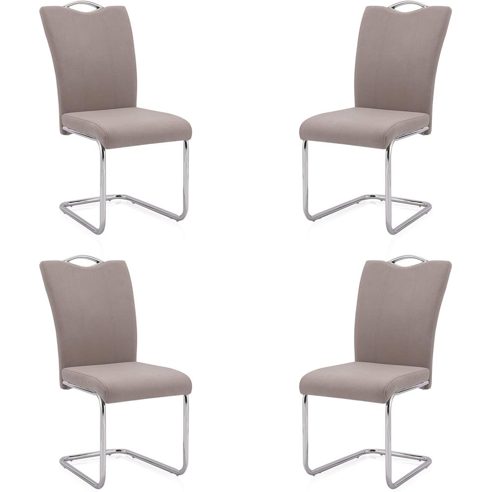 Pack de 4 Sillas Elegantes en Tejido Marengo – Sillas para Comedor y Salón, Dimensiones: 44 x 61 x 98 cm.