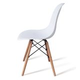 Pack 4 Sillas de Comedor, Sillas Cocinas, Acabado en Blanco y Madera, Medidas: 45 cm (Ancho) x 53 cm (Largo) x 83 cm (Alto)