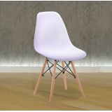 Pack 4 Sillas de Comedor, Sillas Cocinas, Acabado en Blanco y Madera, Medidas: 45 cm (Ancho) x 53 cm (Largo) x 83 cm (Alto)