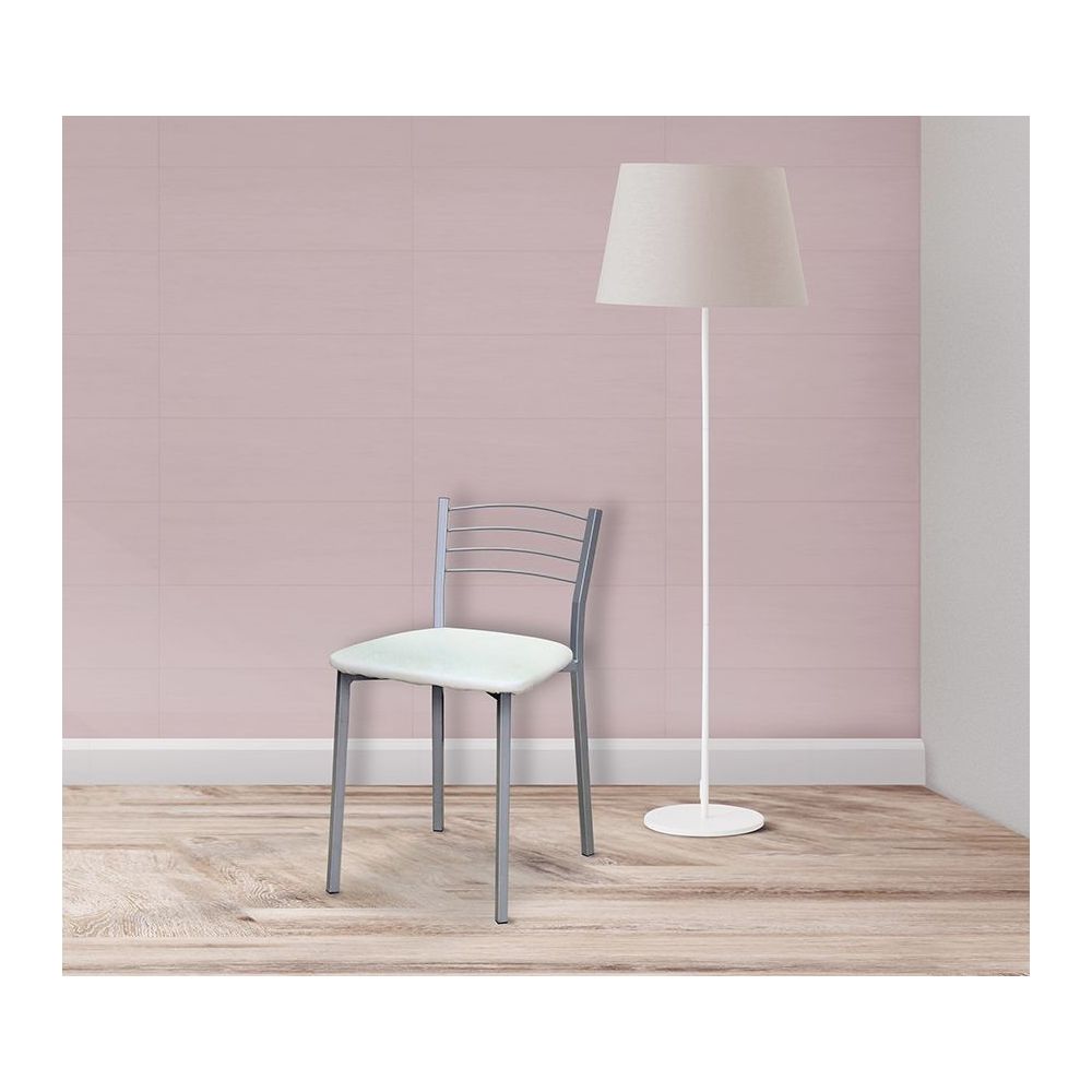 Pack de 4 Sillas de Cocina – Metálicas en Acabado Gris y Blanco, Medidas: 40 cm x 41 cm x 63 cm