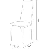 Pack de 6 Sillas Tapizadas para Salón y Comedor – Acabado Beige en Aluminio, Medidas: 43 cm x 48 cm x 99,5 cm