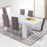 Pack de 6 Sillas Tapizadas para Salón y Comedor – Acabado Marengo en Aluminio, Medidas: 43 cm x 48 cm x 99,5 cm