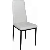 Pack de 6 Sillas Tapizadas para Salón, Color Blanco y Patas Negras. Medidas: 39,5 cm (Ancho) x 37,5 cm (Fondo) x 96 c