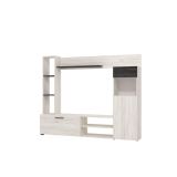 Mueble de Salón Modular Elegante | Ancho 192 cm, Alto 155.5 cm, Fondo 35 cm | Color Roble Blanco y Roble Ceniza