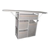 Mueble de plancha Lisboa color blanco con 4 cajones de almacenamiento y ruedas