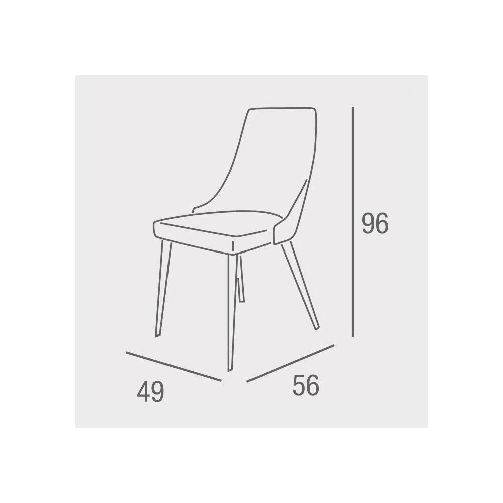 Juego de 4 Sillas Tapizadas en Tela Beige Repelente al Agua con Patas Metálicas en Acabado Madera - Medidas 96x56x40 cm