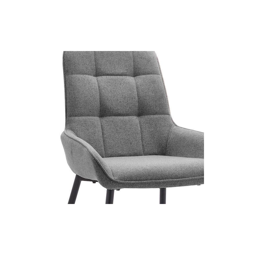 Pack de 4 Sillas Tapizadas en Tela Gris con Tratamiento Easy Clean, Asiento Reforzado  Medidas 54x55x88 cm