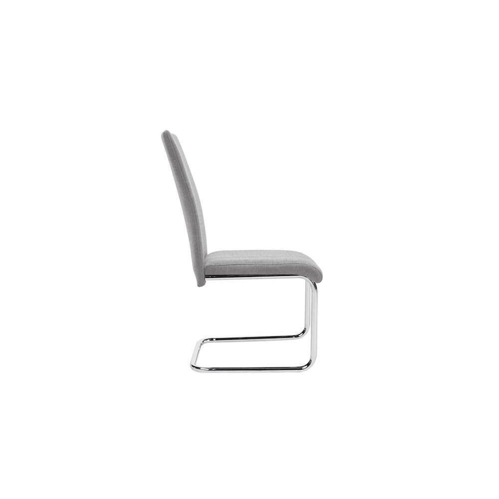 Pack de 4 Sillas de Madera Contrachapada con Relleno de Espuma, Tapizadas en Tela Gris, Patas de Cromo, Medidas 43x49x102 cm