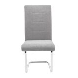 Pack de 4 Sillas de Madera Contrachapada con Relleno de Espuma, Tapizadas en Tela Gris, Patas de Cromo, Medidas 43x49x102 cm