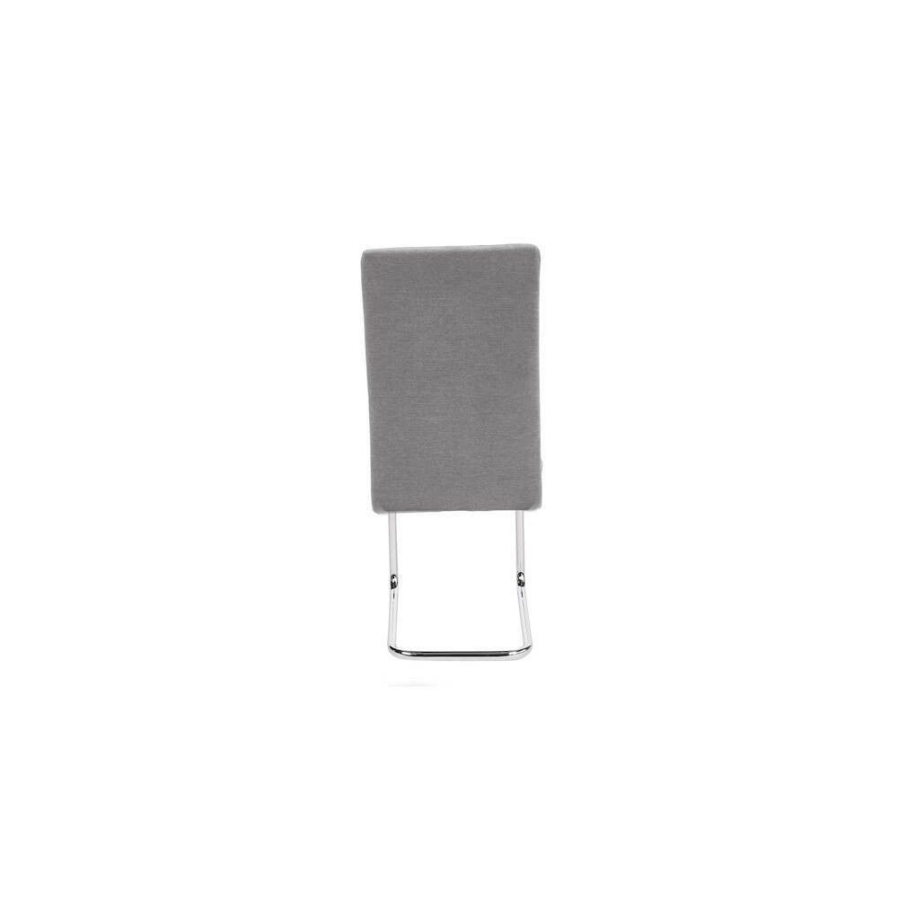 Pack de 4 Sillas de Madera Contrachapada con Relleno de Espuma, Tapizadas en Tela Gris, Patas de Cromo, Medidas 43x49x102 cm