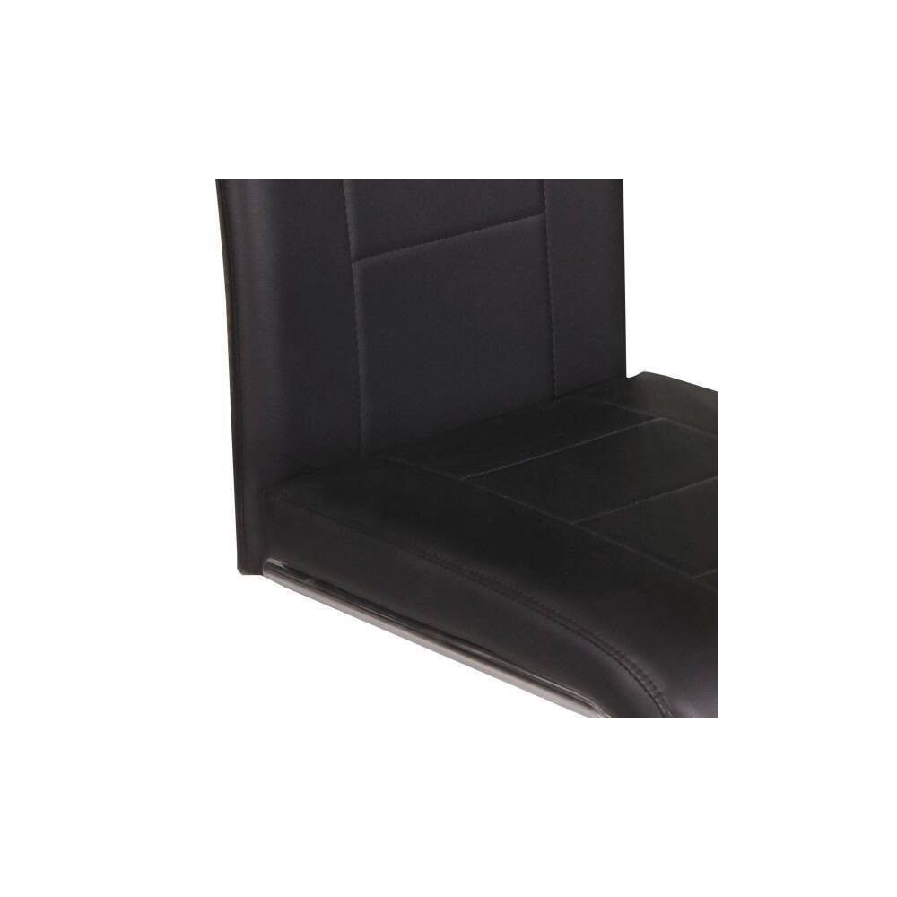 Pack de 4 Sillas de Madera Contrachapada con Relleno de Espuma, Tapizadas en Tela Negra, Patas de Cromo, Medidas 43x49x102 cm