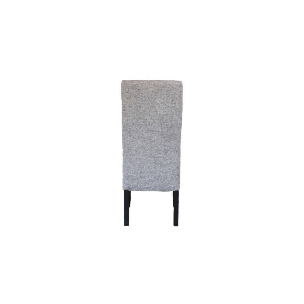 Pack de 2 Sillas Tapizadas en Tela Gris con Patas Negras, Acolchado Cuadrado en Respaldo y Asiento, Medidas 47x62x106.5 cm