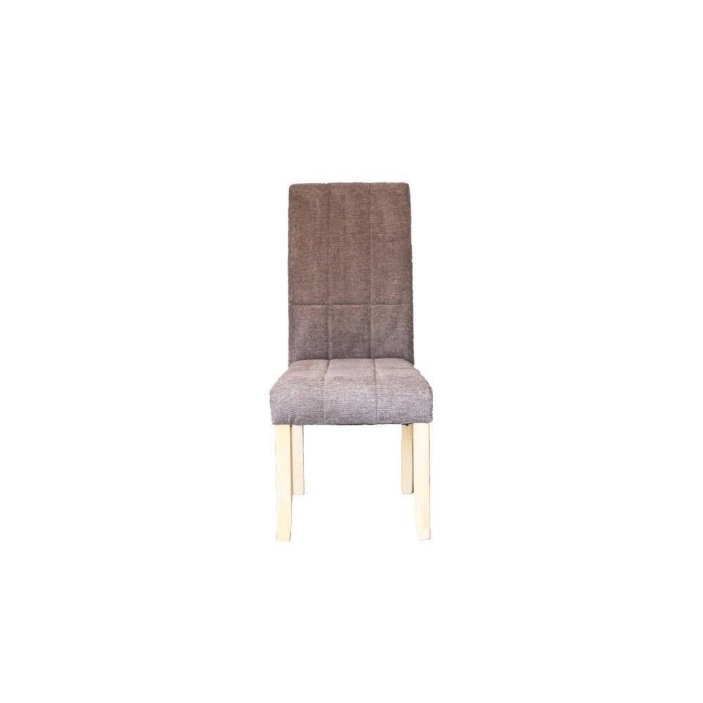 Pack de 2 Sillas Tapizadas en Tela Marron con Patas de madera, Acolchado Cuadrado en Respaldo y Asiento, Medidas 47x62x106.5 cm