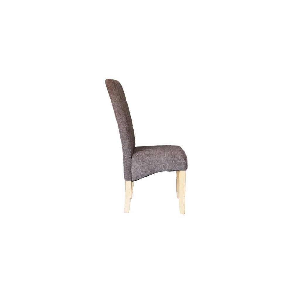 Pack de 2 Sillas Tapizadas en Tela Marron con Patas de madera, Acolchado Cuadrado en Respaldo y Asiento, Medidas 47x62x106.5 cm