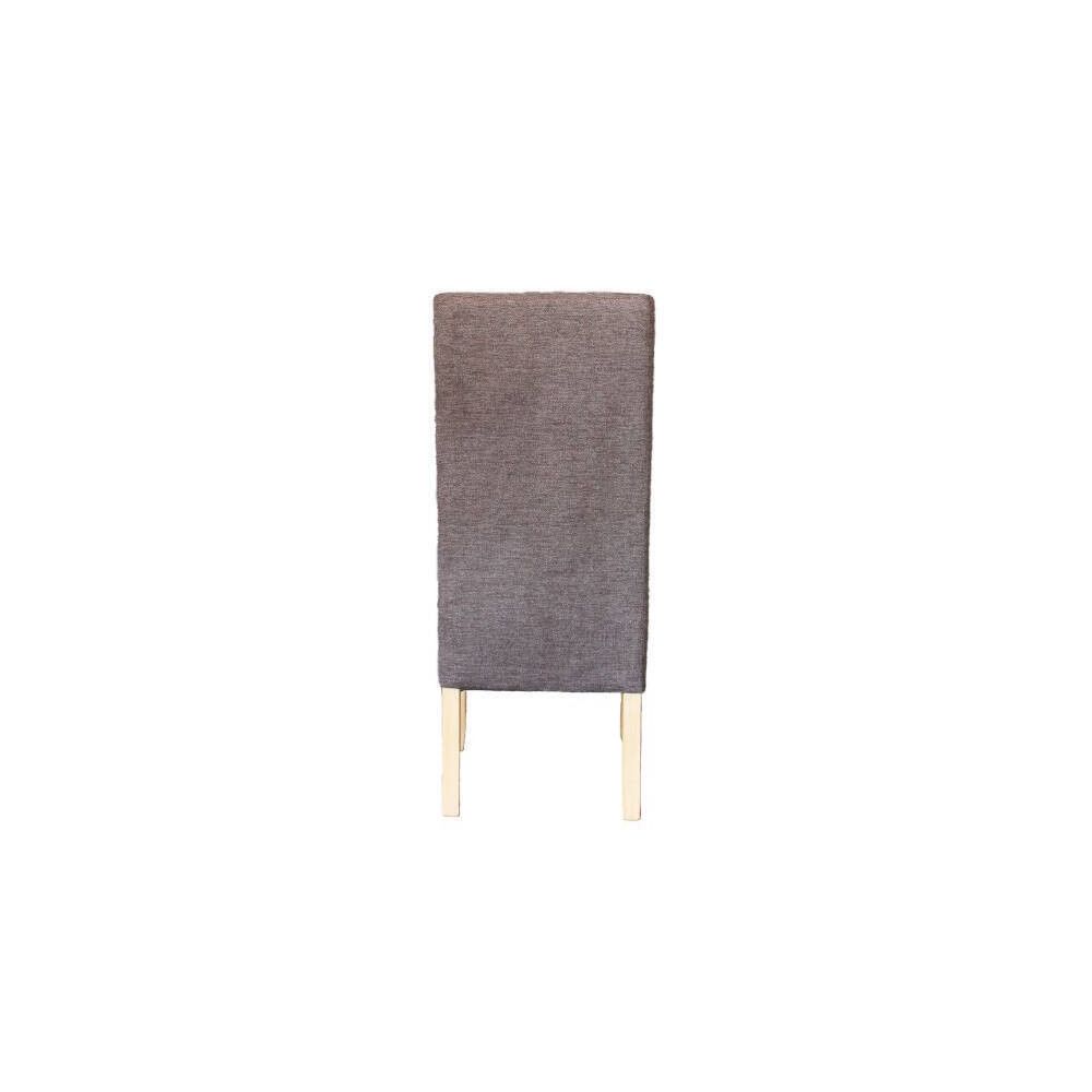 Pack de 2 Sillas Tapizadas en Tela Marron con Patas de madera, Acolchado Cuadrado en Respaldo y Asiento, Medidas 47x62x106.5 cm