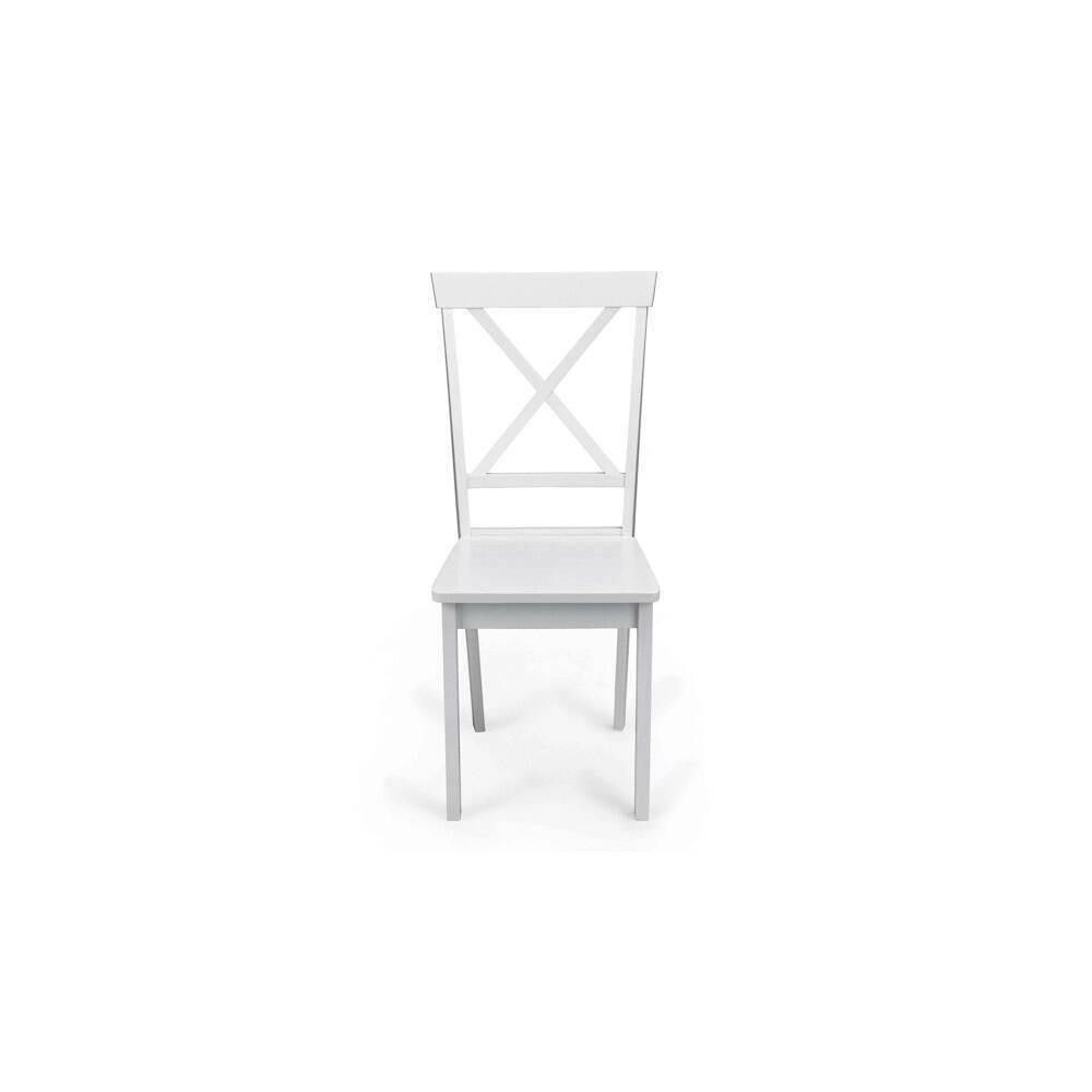 Pack de 2 Sillas de Madera Lacada en Blanco Mate, Diseño Moderno y Elegante, Medidas 42,5x53,94 cm