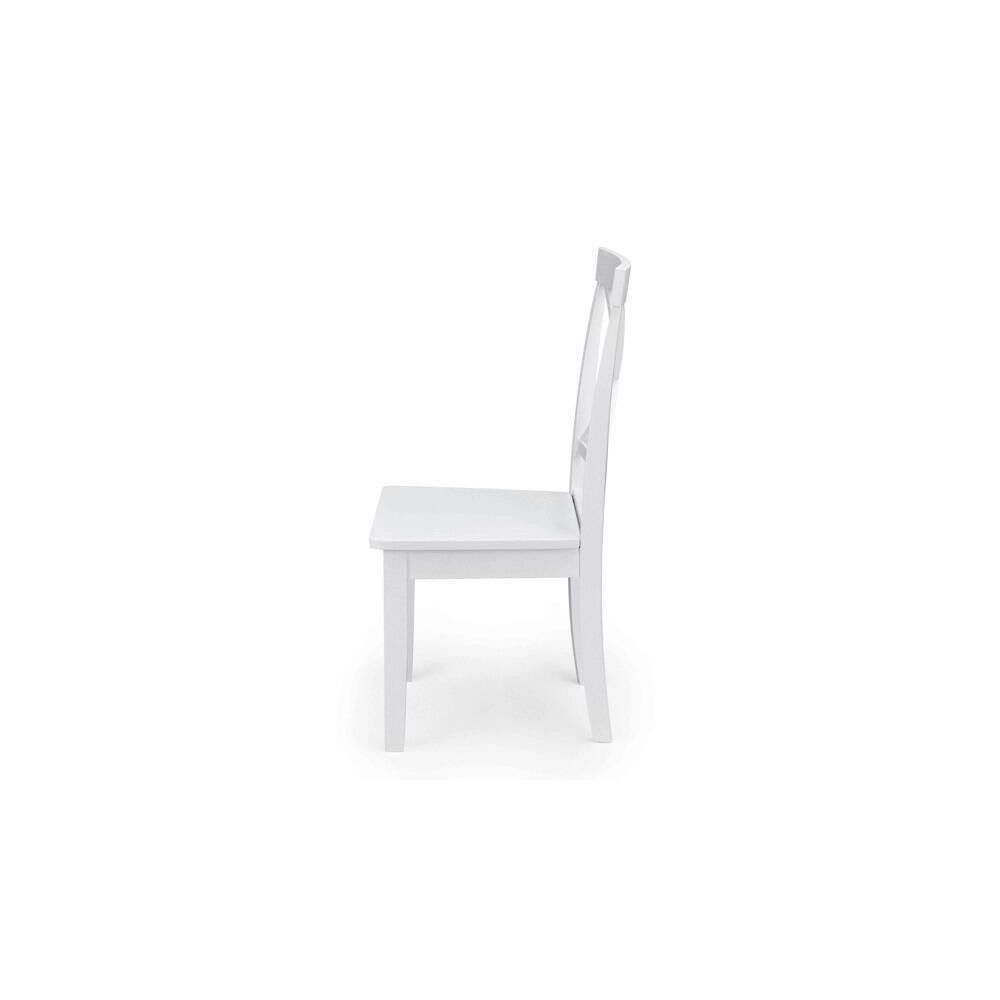 Pack de 2 Sillas de Madera Lacada en Blanco Mate, Diseño Moderno y Elegante, Medidas 42,5x53,94 cm