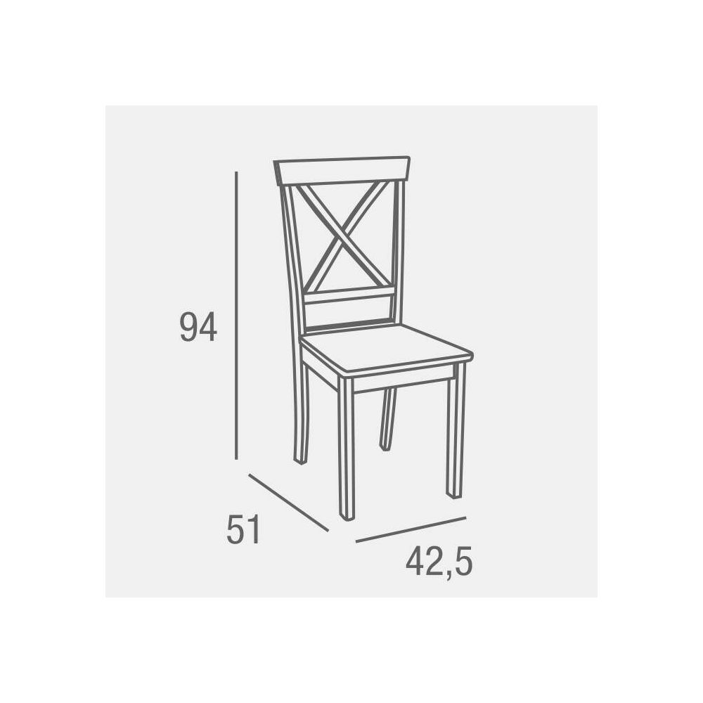 Pack de 2 Sillas de Madera Lacada en Blanco Mate, Diseño Moderno y Elegante, Medidas 42,5x53,94 cm