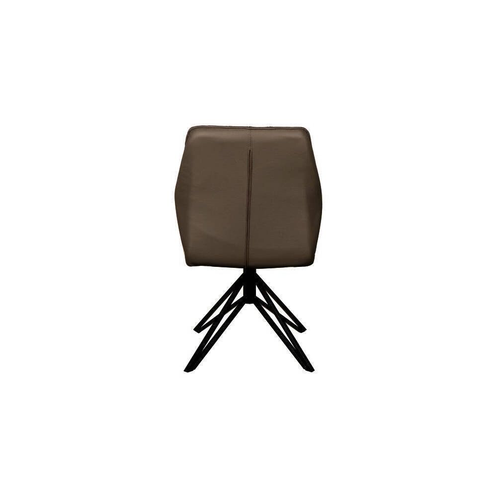 Pack de 2 Sillas con Respaldo y Asiento Tapizados en Tela Marron, Pata Metálica en Acabado Negro Mate, Medidas 62,5x52x93 cm