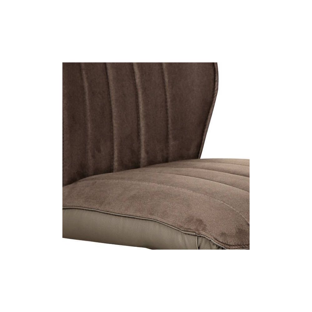 Pack de 2 Sillas con Respaldo y Asiento Tapizados en Tela Marron, Pata Metálica en Acabado Negro Mate, Medidas 62,5x52x93 cm