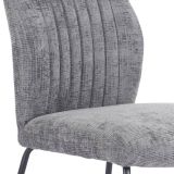 Pack de 2 Sillas Tapizadas en Tela Gris con Patas en Acabado Negro, Asiento y Respaldo Ergonómicos, Medidas 61x47x89 cm