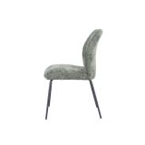 Pack de 2 Sillas Tapizadas en Tela Musgo con Patas en Acabado Negro, Asiento y Respaldo Ergonómicos, Medidas 61x47x89 cm