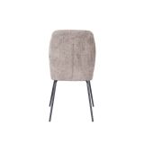Pack de 2 Sillas Tapizadas en Tela Piedra con Patas en Acabado Negro, Asiento y Respaldo Ergonómicos, Medidas 61x47x89 cm