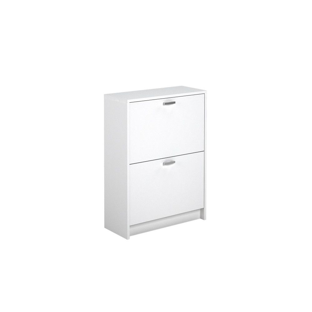 Zapatero Recibidor Blanco – Mueble Auxiliar Estrecho con 2 Puertas | Capacidad 12 Pares | 81,6 x 60 x 25 cm