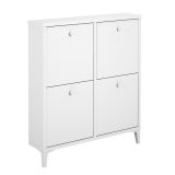 Zapatero de Melamina con 4 Puertas | Capacidad 8 Pares | 101 x 90 x 20 cm