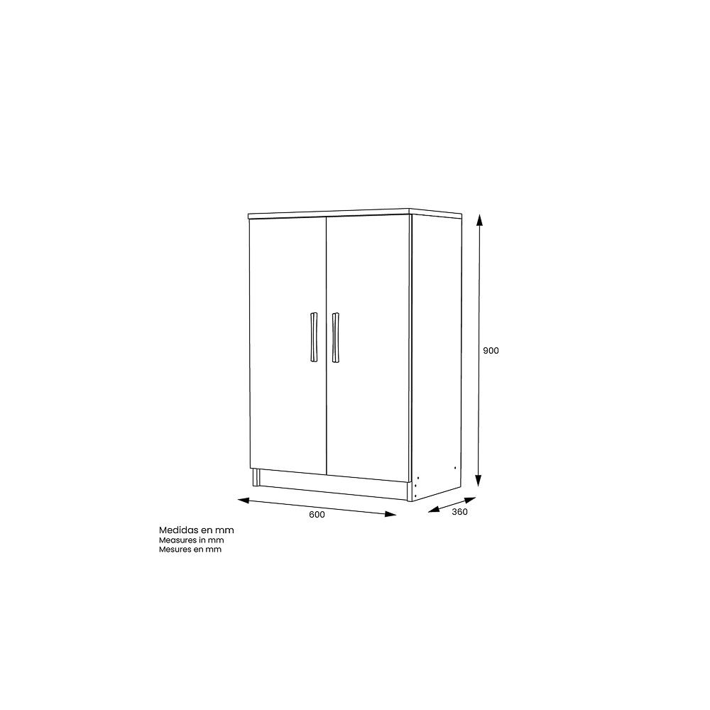 Armario Multiusos Bajo – Color Blanco – 60 x 90 x 36 cm