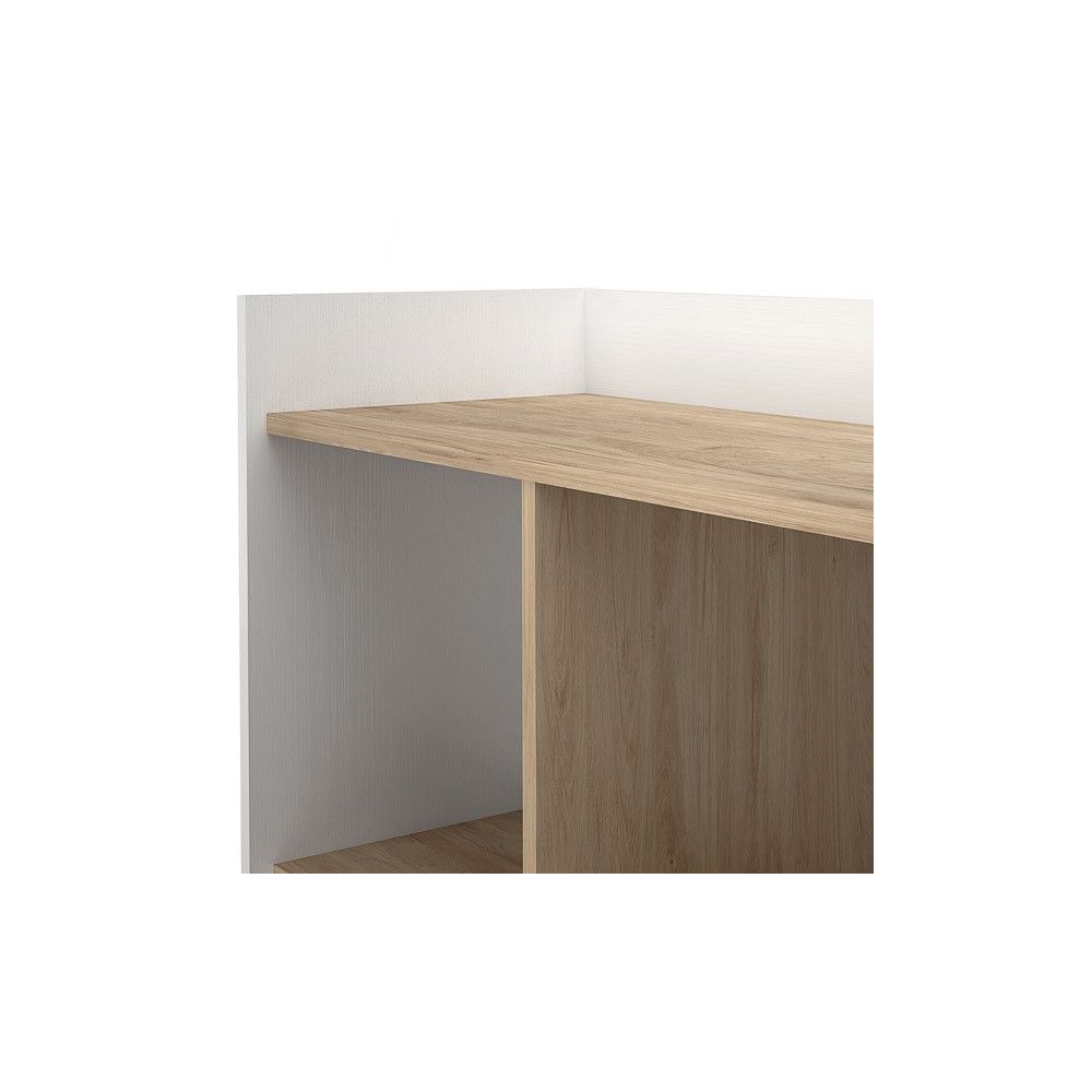 Estantería Decorativa, Librería, Separador Ambientes, Acabado en Roble y Blanco,171 cm (Al) x 80 cm (Anc) x 33,5 cm (Fon)