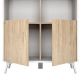 Estantería Decorativa, Librería, Separador Ambientes, Acabado en Roble y Blanco,171 cm (Al) x 80 cm (Anc) x 33,5 cm (Fon)