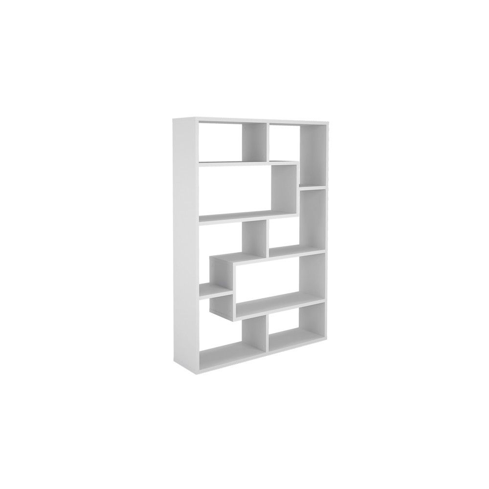 Estantería Geométrica Blanca para Salón con Múltiples Estantes – 169 x 120 x 28 cm (alto x ancho x fondo)