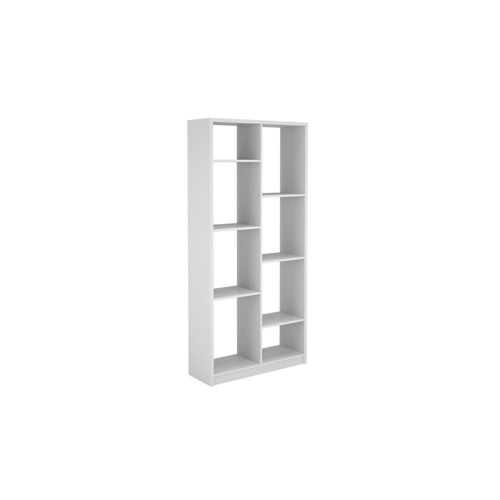Estantería Alta Salón, Librería, Color Blanco, Medidas: 180 cm (Alto) x 85 cm (Ancho) x 28,5 cm (Fondo