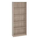 Estantería Alta Salón, Librería, Color Roble, Medidas: 180 cm (Alto) x 75 cm (Ancho) x 25 cm (Fondo)