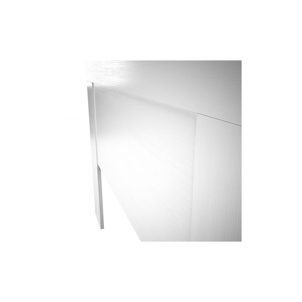 Cabezal para Cama de Matrimonio con patas, Color Blanco, Medidas: 160 cm (Ancho) x 130 cm (Alto) x 2,5 cm (Fondo)