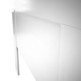 Cabezal para Cama de Matrimonio con patas, Color Blanco, Medidas: 160 cm (Ancho) x 130 cm (Alto) x 2,5 cm (Fondo)