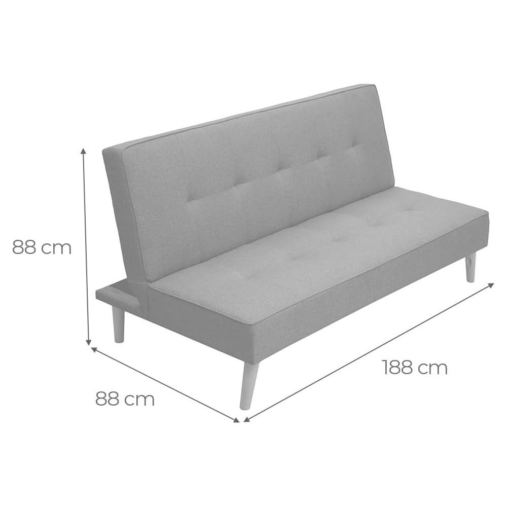 Sofá Cama Clic Clac 3 Plazas Tipo Libro, Color Azul oscuro, Diseño Moderno, 188x88x88 cm