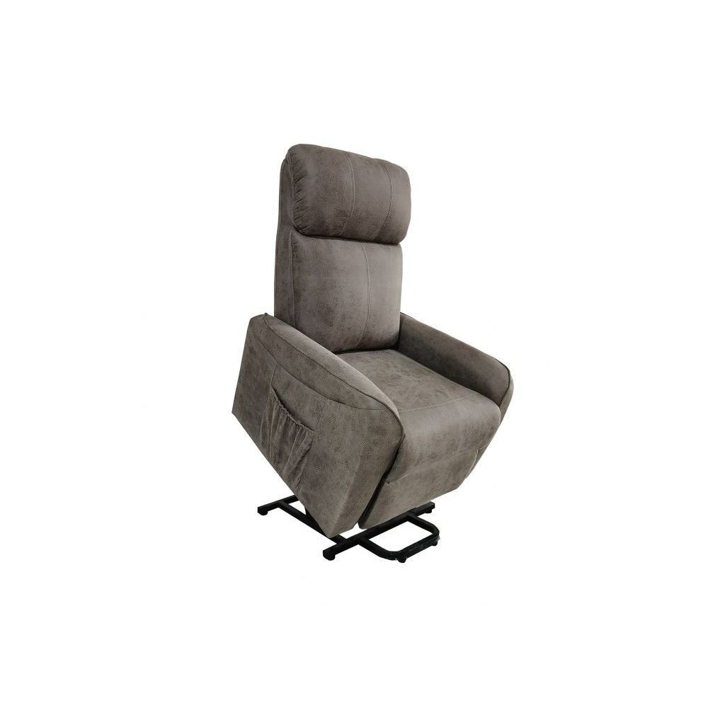 Butaca Relax Power Lift con Estructura de Madera de Eucalipto, Color Cemento, 74x100x88 cm