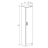 Mueble Multiusos Armario Auxiliar Color Mauvella – 1 Puerta, 4 Baldas, 37x180x35 cm – Madera Práctico y Funcional.