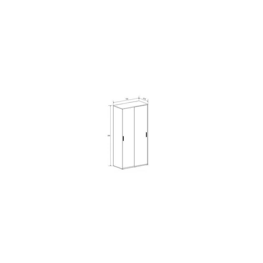 Meyvaser Armario ropero para dormitorio con 2 puertas correderas Color Beige 200x100x50 Cm