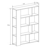 Estantería Decorativa, Librería, Separador Ambientes, Acabado en Color Mauvella, 176 cm (Al) x 129 cm (Anc) x 32,8 cm (Fon)