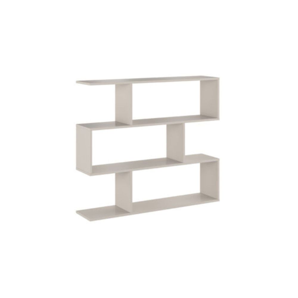 Meyvaser Librería Estantería Asimétrica baja Para Salón de Madera Color Beige 96,3x110x24,6 cm