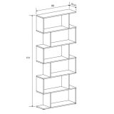 Meyvaser - Estantería Alta Salón, Libreria, Color Beige, Medidas: 191 cm (Alto) x 80 cm (Ancho) x 24,6 cm (Fondo